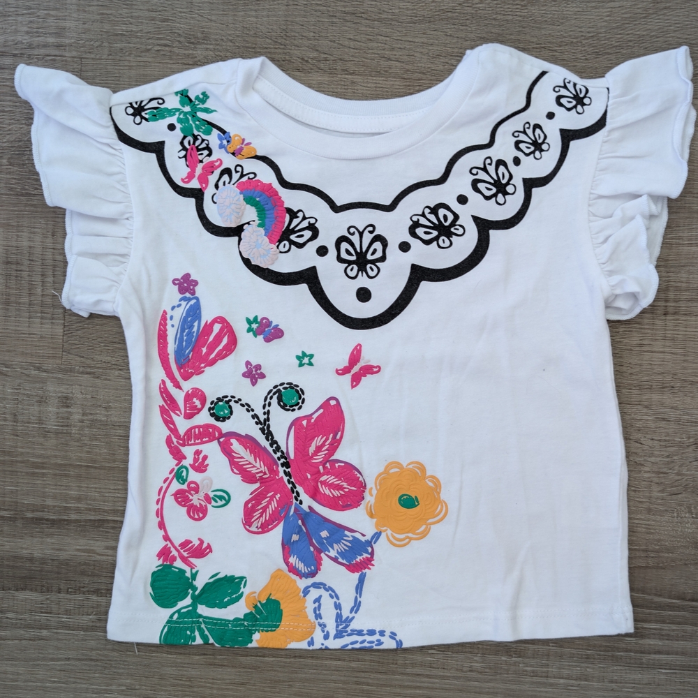 Disney Mirabel Girls Tee with Colorful Butterfly Design